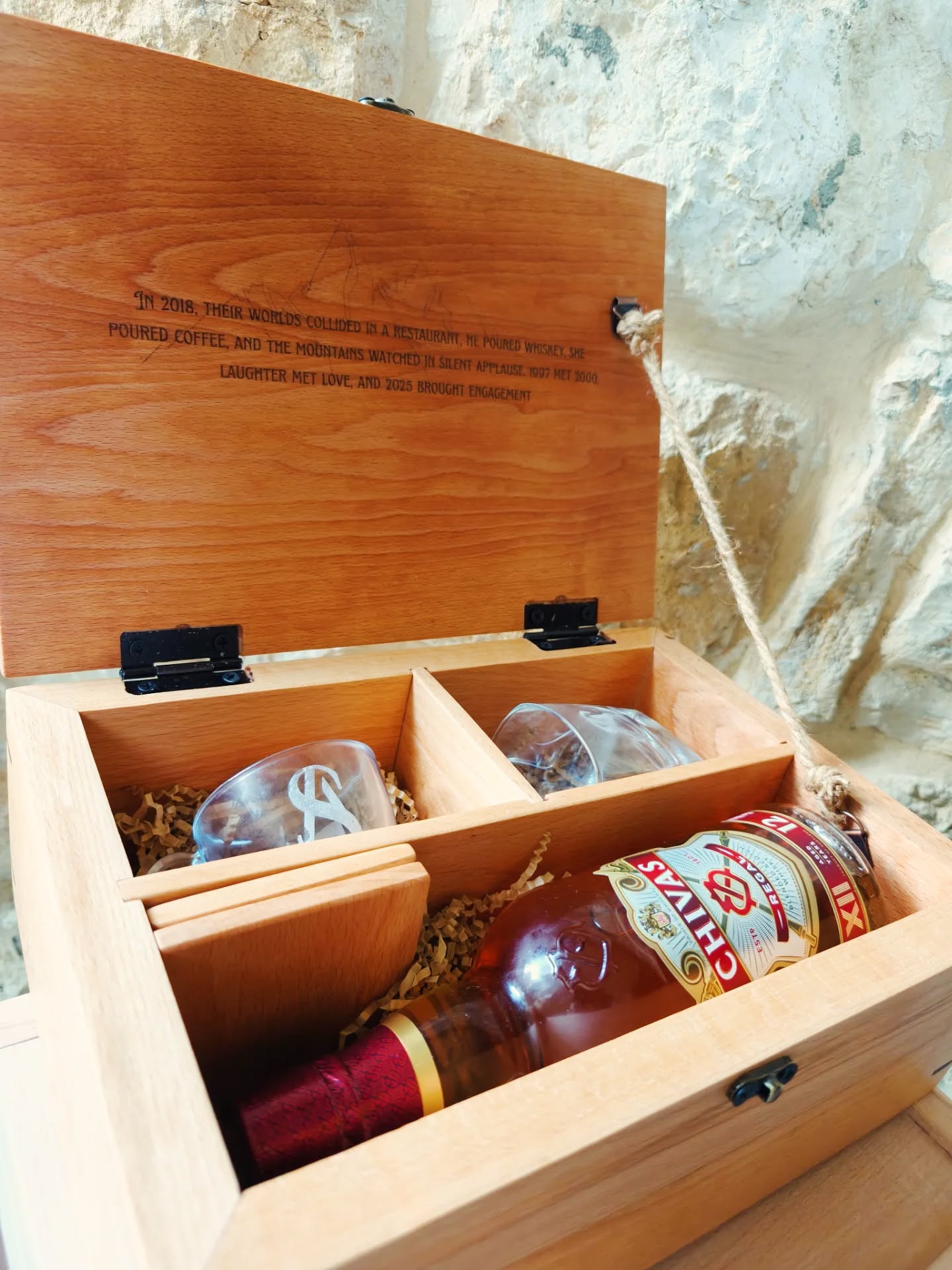 Whiskey and Coffee Engraved Tray Set