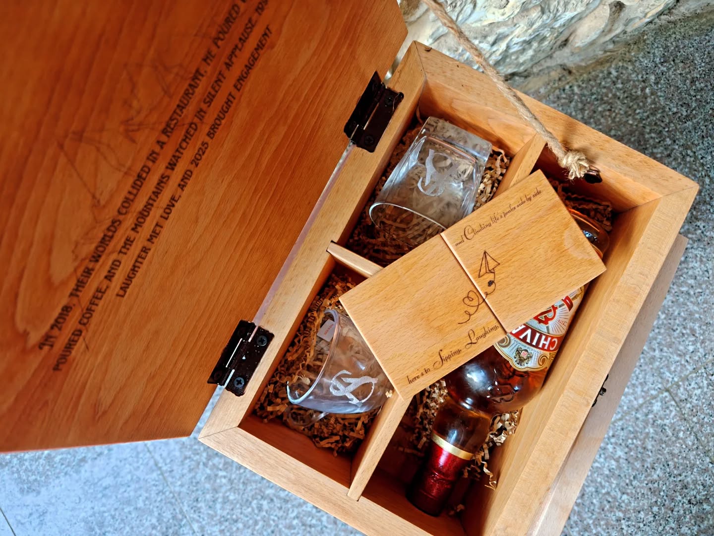 Whiskey and Coffee Engraved Tray Set