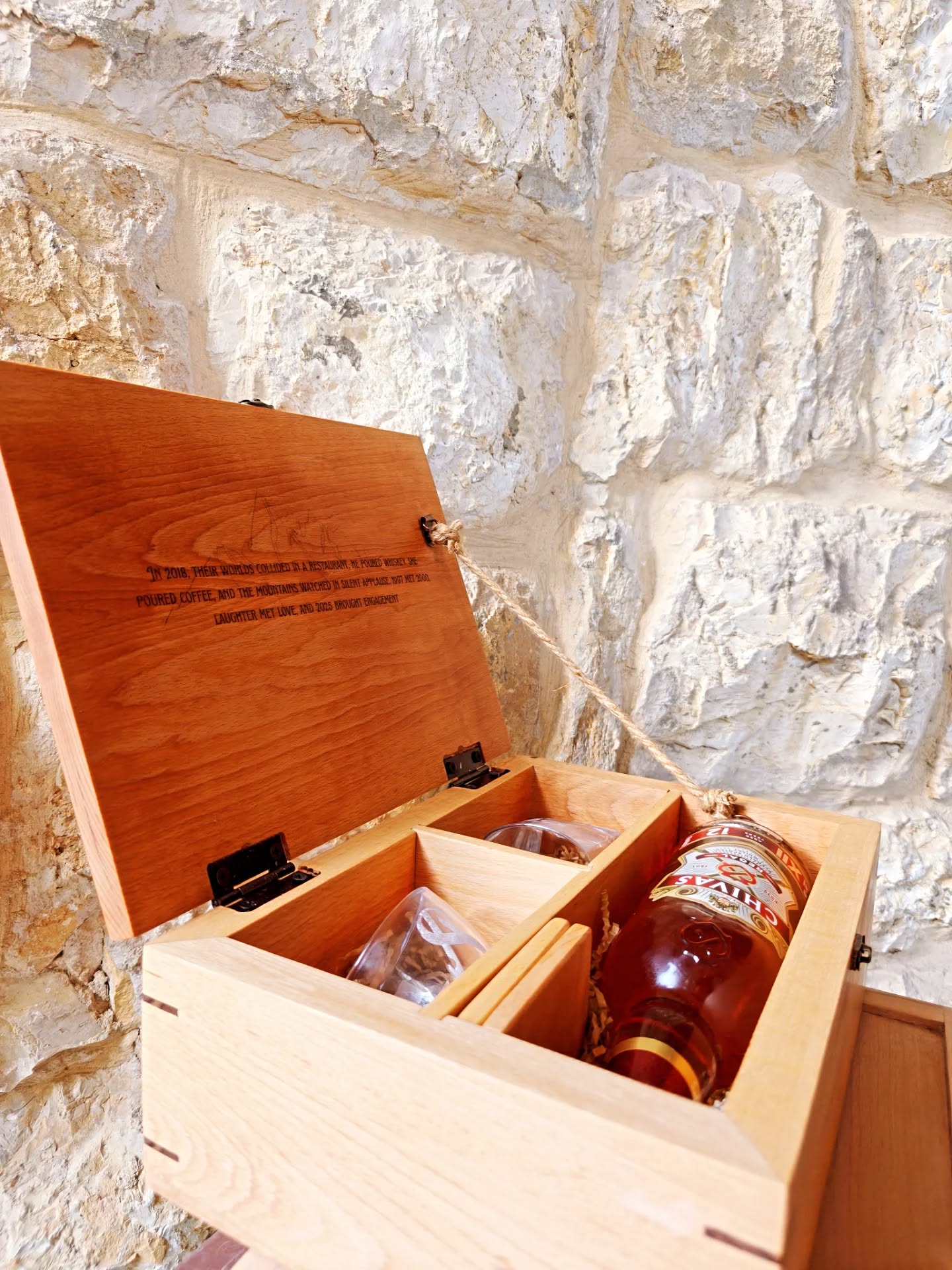 Whiskey and Coffee Engraved Tray Set